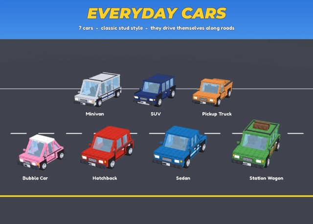 Stud-Style Car Pack: 35 Self-Driving Cars